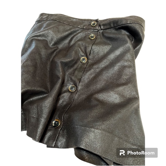 Micheal Kors Suede “Look” Chocolate Brown Skirt Front Buttons Lightweight Lined - Picture 3 of 9